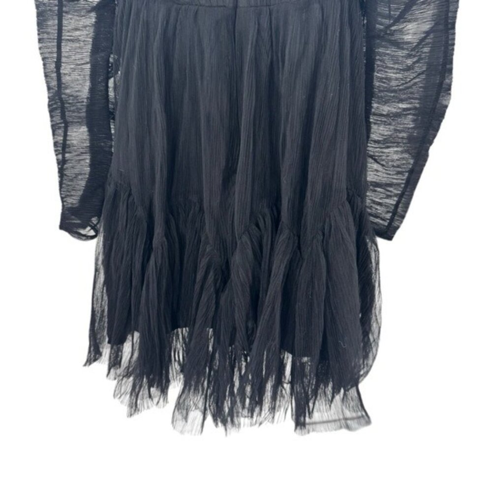 Moon River NEW Black Tulle Long Sleeve Sweetheart Party Mini Dress Size M - Picture 9 of 10